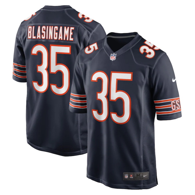 mens nike khari blasingame navy chicago bears game player jersey